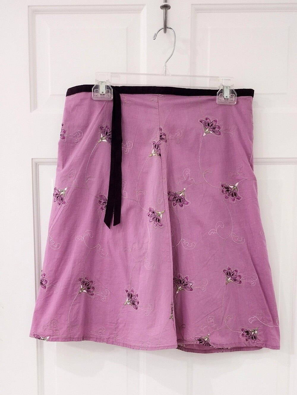 Y2K Three Pink Hearts Sz 7 Floral A-Line Skirt with Tie Waisted